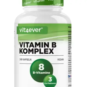 Vitamin B Komplex alle 8 B-Vitamine + 3 Co-Faktoren