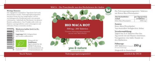 Bio Maca rot 500 mg – Bild 4