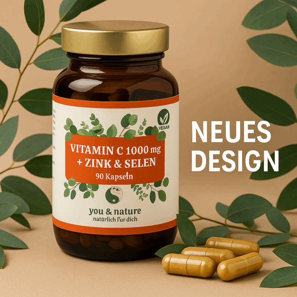 Vitamin C 1000 mg 90 Kapseln aus Hagebutten Extrakt + Zink vegan – Bild 3