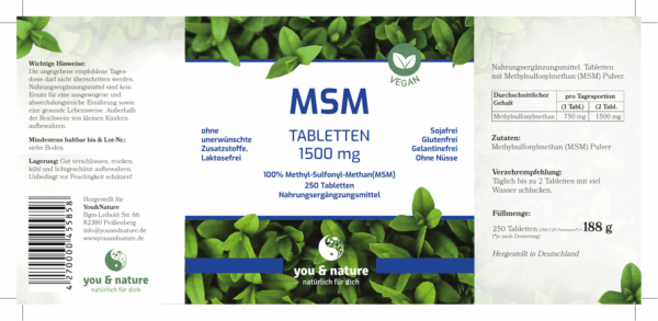 MSM Tabletten 1500 mg vegan – Bild 5
