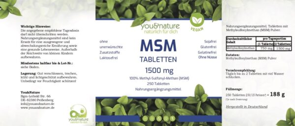 MSM Tabletten 1500 mg vegan – Bild 4